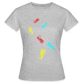 Spieß grill Icon - Frauen T-Shirt - Grau meliert - Vorne - AI Model Female 172 dark (172cm)