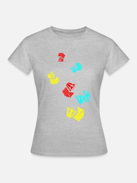 Make Up Kosmetik Icon - Frauen T-Shirt - Grau meliert
