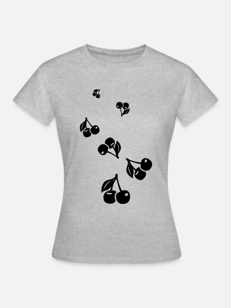 Kirschen symbol - Frauen T-Shirt - Grau meliert
