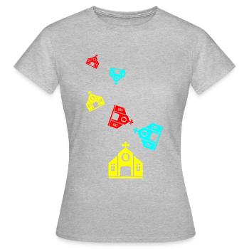Foi de l’Église - T-shirt Femme - gris chiné - Devant - AI Model Female 172 dark (172cm)