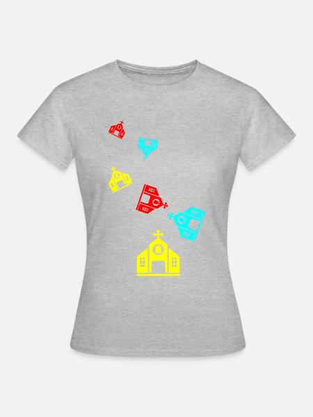 Kirche glaube - Frauen T-Shirt - Grau meliert