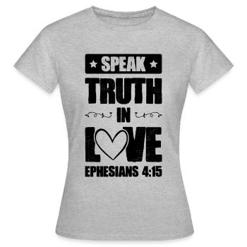 bibel liebe verse - Frauen T-Shirt - Grau meliert - Vorne - AI Model Female 172 dark (172cm)