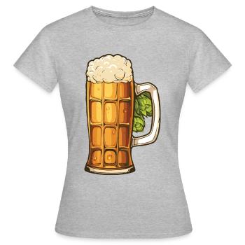 Beer Glass Hops Beer - Women's T-Shirt - heather grey - Front - AI Model Female 172 dark (172cm)