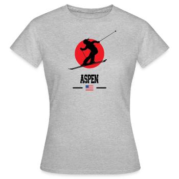 Aspen Snowmass Colorado Station de ski Montagnes - T-shirt Femme - gris chiné - Devant - AI Model Female 172 dark (172cm)