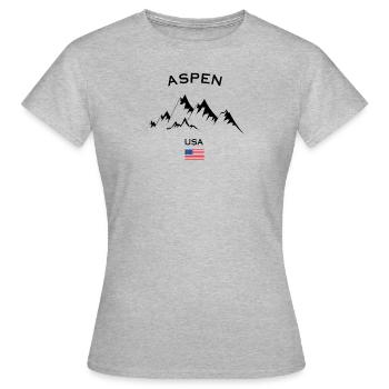 Aspen Snowmass Colorado Station de ski Montagnes - T-shirt Femme - gris chiné - Devant - AI Model Female 172 dark (172cm)