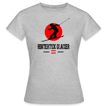 Skigebiet Hintertuxer Gletscher Österreichische Alpen - Frauen T-Shirt - Grau meliert - Vorne - AI Model Female 172 dark (172cm)