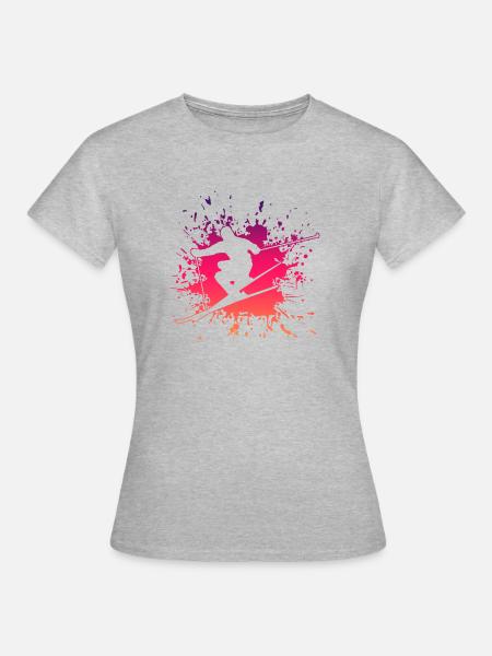 Skiing Splash ski skiing - Frauen T-Shirt - Grau meliert