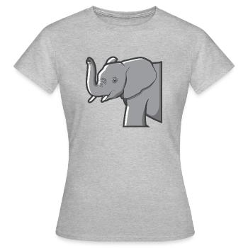 Elephant raises his trunk and shows the tusks - Women's T-Shirt - heather grey - Front - AI Model Female 172 dark (172cm)