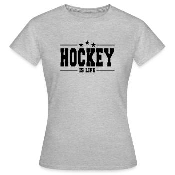 hockey is life 1 - Women's T-Shirt - heather grey - Front - AI Model Female 172 dark (172cm)