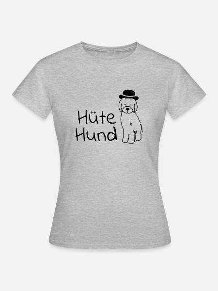 Hütehund schwarz/weiß - Frauen T-Shirt - Grau meliert