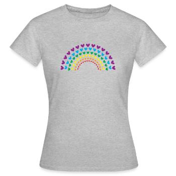 Rainbow of Hearts - Women's T-Shirt - heather grey - Front - AI Model Female 172 dark (172cm)