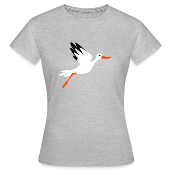 Storch - Frauen T-Shirt - Grau meliert - Vorne - AI Model Female 172 dark (172cm)