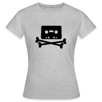 Piratbyrån - Frauen T-Shirt - Grau meliert - Vorne - AI Model Female 172 dark (172cm)