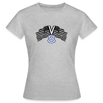 V8, muscle car, garage, voiture, tuning, États-Unis(25) - T-shirt Femme - gris chiné - Devant - AI Model Female 172 dark (172cm)