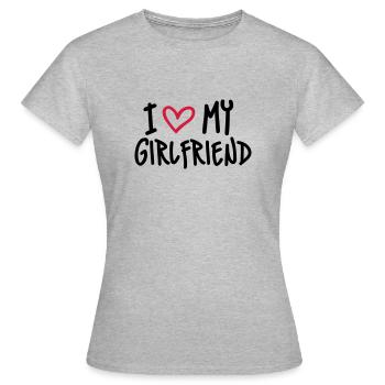 I Love my Girlfriend - Frauen T-Shirt - Grau meliert - Vorne - AI Model Female 172 dark (172cm)