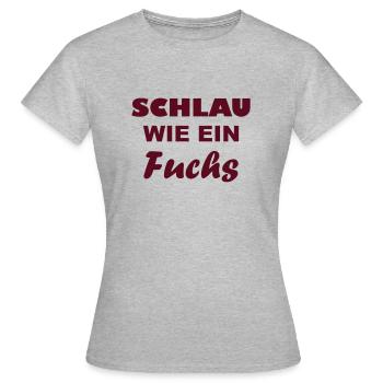 Schlau wie - ein Fuchs - Frauen T-Shirt - Grau meliert - Vorne - AI Model Female 172 dark (172cm)
