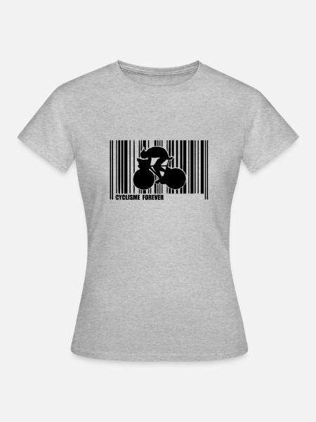 Barcode Radfahren - Frauen T-Shirt - Grau meliert