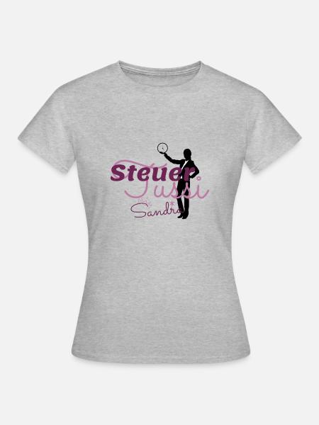 Steuertussi & Business Woman Sandra - Frauen T-Shirt - Grau meliert