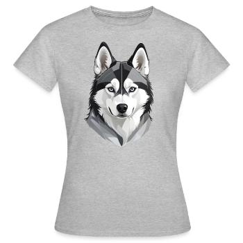 Tête de husky mignonne - T-shirt Femme - gris chiné - Devant - AI Model Female 172 dark (172cm)