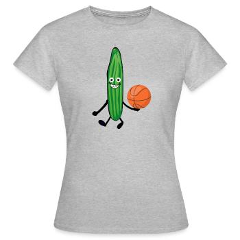 Basketball,sportler,gurke,gurken,sportler - Frauen T-Shirt - Grau meliert - Vorne - AI Model Female 172 dark (172cm)