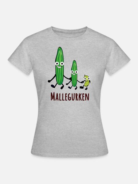 gurken familie,gurken,gurke, mallegurken - Frauen T-Shirt - Grau meliert