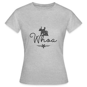Whoa Western Lady Edition HorseTypoCollection - T-shirt Femme - gris chiné - Devant - AI Model Female 172 dark (172cm)
