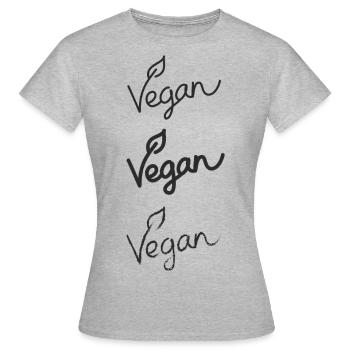 Vegan Vegan Vegan - Frauen T-Shirt - Grau meliert - Vorne - AI Model Female 172 dark (172cm)