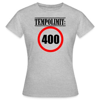 Tempolimit Autobahn Grüne Habeck Freiheit Verbot - Frauen T-Shirt - Grau meliert - Vorne - AI Model Female 172 dark (172cm)
