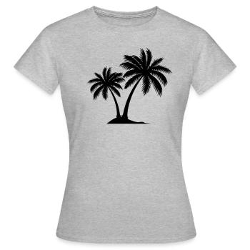 Palmen - Frauen T-Shirt - Grau meliert - Vorne - AI Model Female 172 dark (172cm)