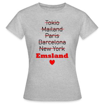 Emsland Patrie - T-shirt Femme - gris chiné - Devant - AI Model Female 172 dark (172cm)