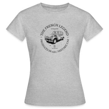 4L - T-shirt Femme - gris chiné - Devant - AI Model Female 172 dark (172cm)