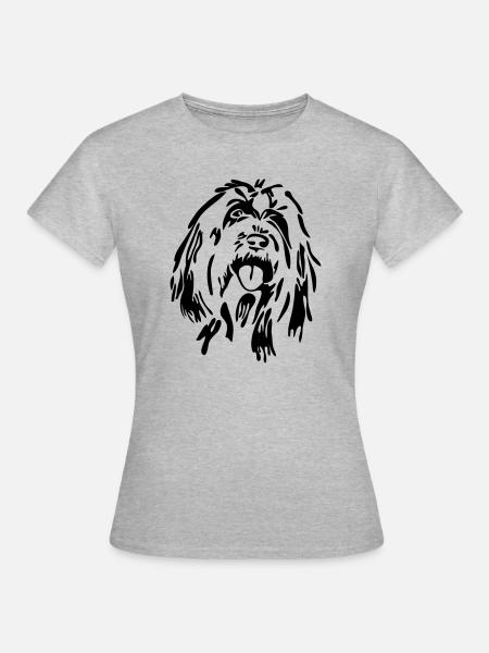 Bearded Collie chien de berger chien Wilsigns - T-shirt Femme - gris chiné