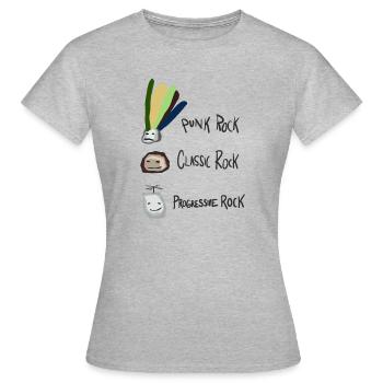 Rock, rock, rock funny design - Women's T-Shirt - heather grey - Front - AI Model Female 172 dark (172cm)