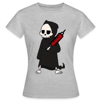 Death Grim Reaper drôle de seringue mortelle - T-shirt Femme - gris chiné - Devant - AI Model Female 172 dark (172cm)