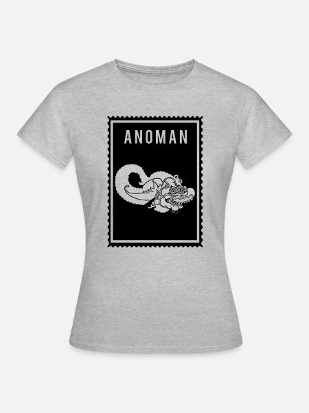 Anoman - Wayang - Frauen T-Shirt - Grau meliert