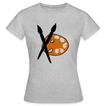 Artistes - peintres - Brosses - T-shirt Femme - gris chiné - Devant - AI Model Female 172 dark (172cm)