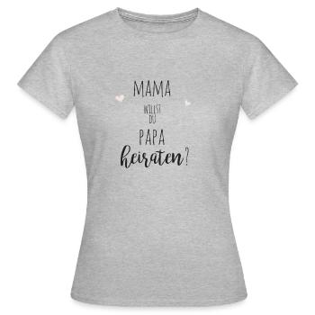 Baby Heiratsantrag - Frauen T-Shirt - Grau meliert - Vorne - AI Model Female 172 dark (172cm)