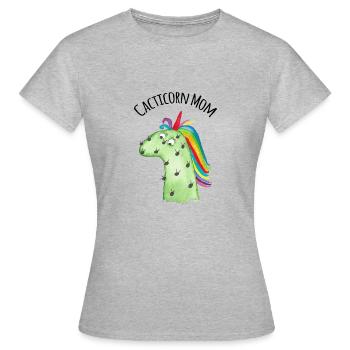 Cacticorn Mom - T-shirt Femme - gris chiné - Devant - AI Model Female 172 dark (172cm)