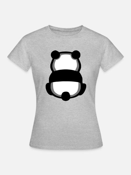 Panda Rücken - Frauen T-Shirt - Grau meliert