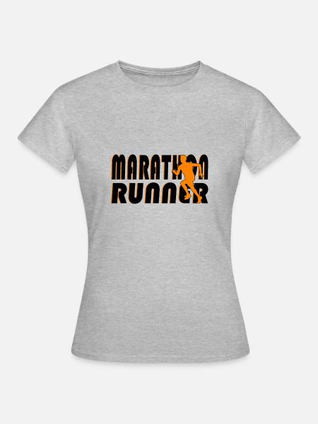 Marathon Runner Running Marathon - Frauen T-Shirt - Grau meliert