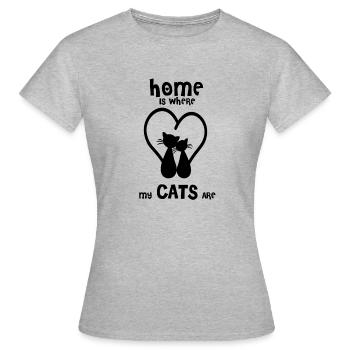 TWO CATS - Women's T-Shirt - heather grey - Front - AI Model Female 172 dark (172cm)