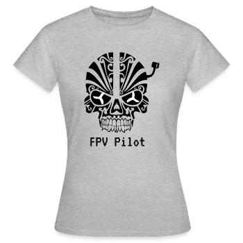 FPV Pilot - Frauen T-Shirt - Grau meliert - Vorne - AI Model Female 172 dark (172cm)
