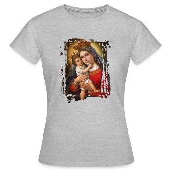 Holly Mary Maria Madonna Mariana Vierge Marie - T-shirt Femme - gris chiné - Devant - AI Model Female 172 dark (172cm)