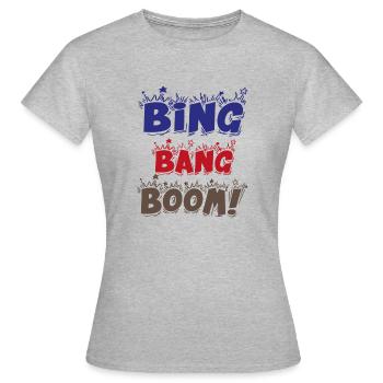 BING BANG BOOM - T-shirt Femme - gris chiné - Devant - AI Model Female 172 dark (172cm)