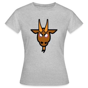 Sehr sehr ärgerlicher Ziegenbock - Frauen T-Shirt - Grau meliert - Vorne - AI Model Female 172 dark (172cm)