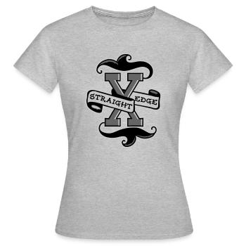STRAIGHT EDGE 2 - Frauen T-Shirt - Grau meliert - Vorne - AI Model Female 172 dark (172cm)