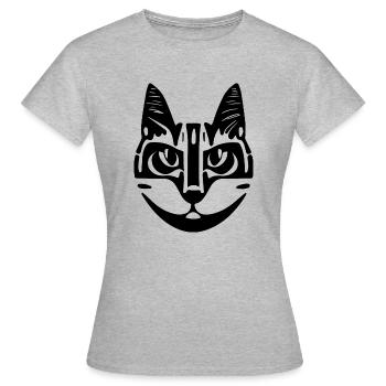 Illustration eines Katzenporträts, Vektor - Frauen T-Shirt - Grau meliert - Vorne - AI Model Female 172 dark (172cm)