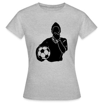 Menschenrechte Fussball Turnier Demonstration Mund - Frauen T-Shirt - Grau meliert - Vorne - AI Model Female 172 dark (172cm)