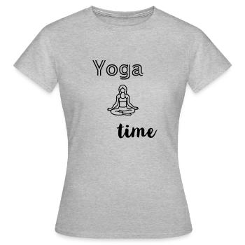 Yoga time - Frauen T-Shirt - Grau meliert - Vorne - AI Model Female 172 dark (172cm)