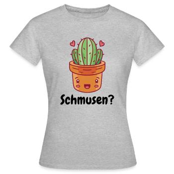 Kaktus zum Schmusen- Lustiger süßer Kaktus - Frauen T-Shirt - Grau meliert - Vorne - AI Model Female 172 dark (172cm)
